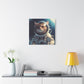 "Space Pupper Art" - Framed Canvas Print Colourful Wall Art