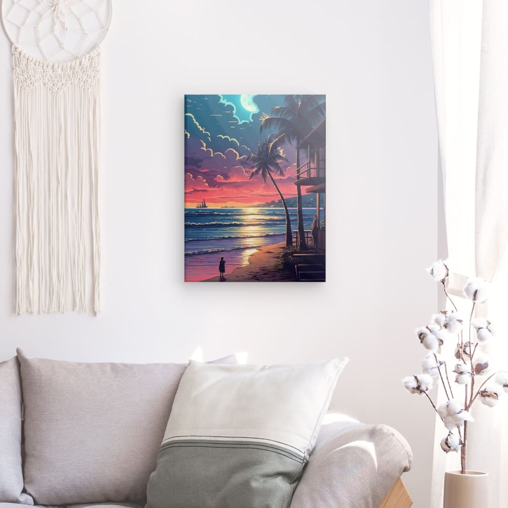 Beach Wanderer - Framed 80X60 Cm / Folded Canvas