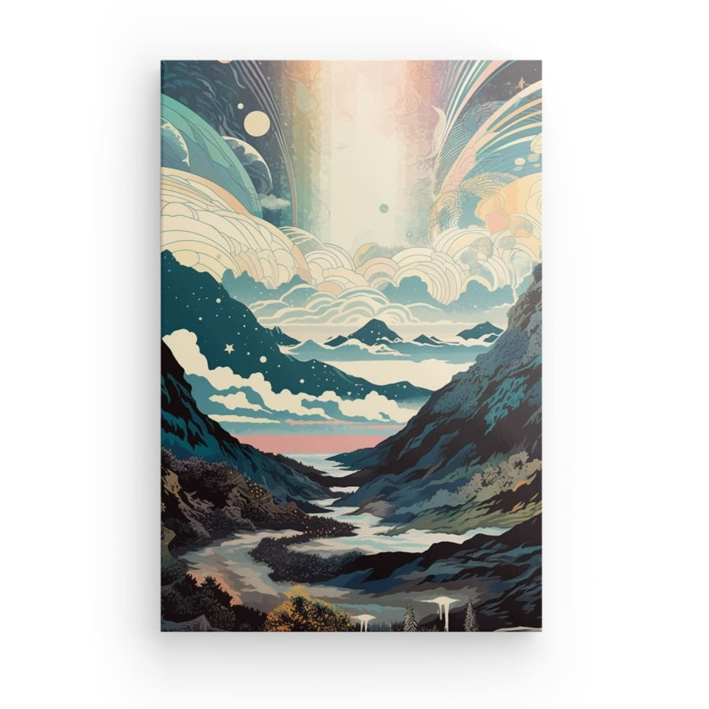 Celestial Peaks - Framed Canvas