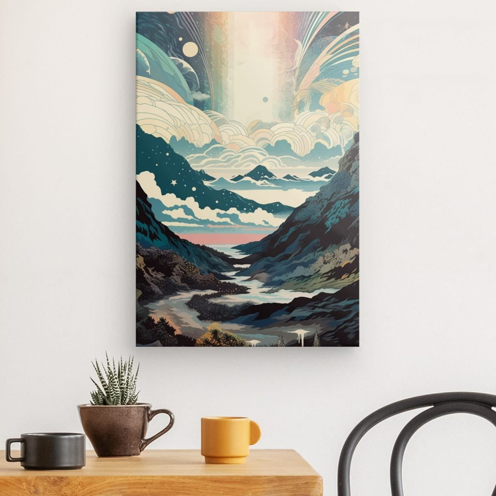 Celestial Peaks - Framed 60X40 Cm / Folded Canvas