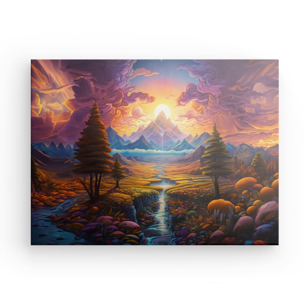 Psychedelic Peaks - Framed Canvas