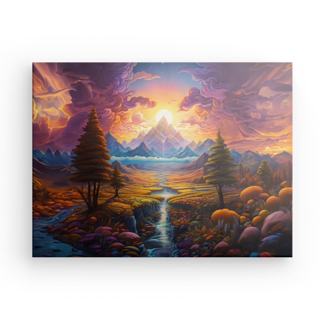 Psychedelic Peaks - Framed Canvas