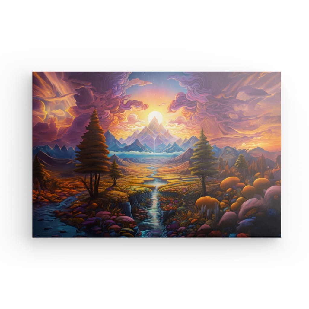 Psychedelic Peaks - Framed Canvas