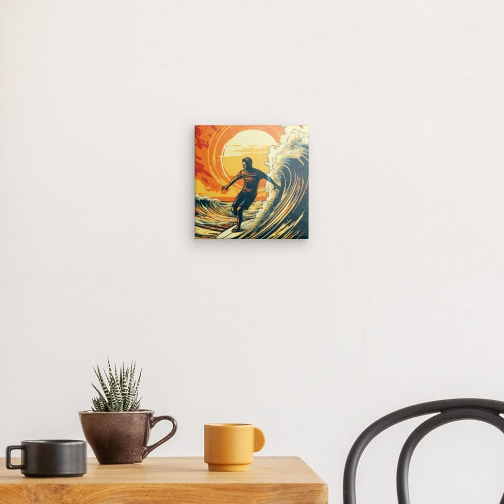 Riding The Dawn - Framed 20X20 Cm / Folded Canvas