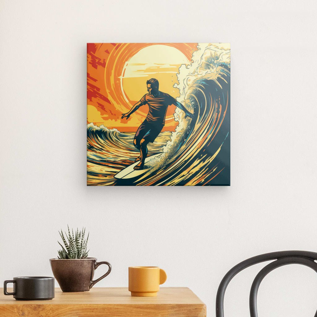 Riding The Dawn - Framed 40X40 Cm / Folded Canvas