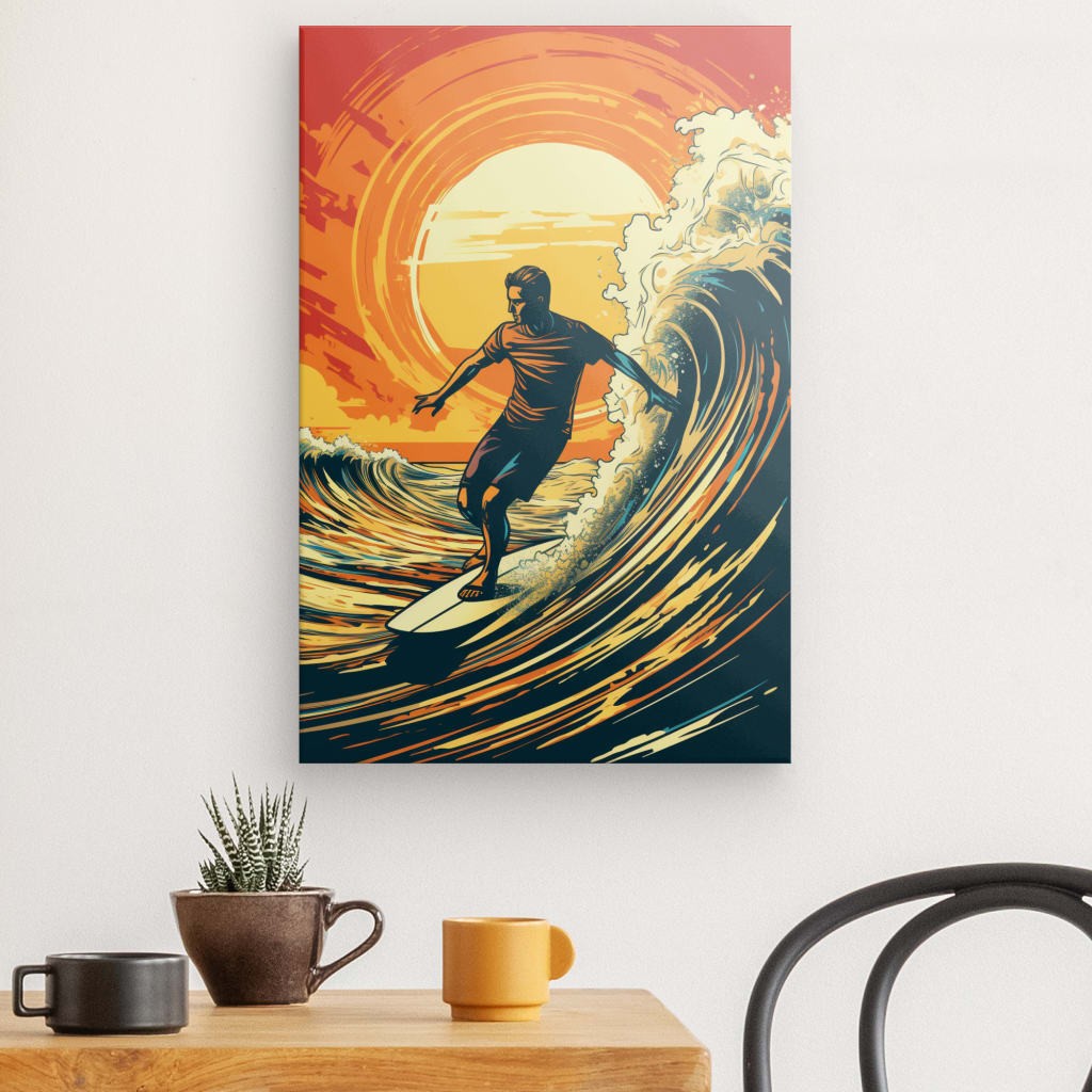 Riding The Dawn - Framed 60X40 Cm / Folded Canvas