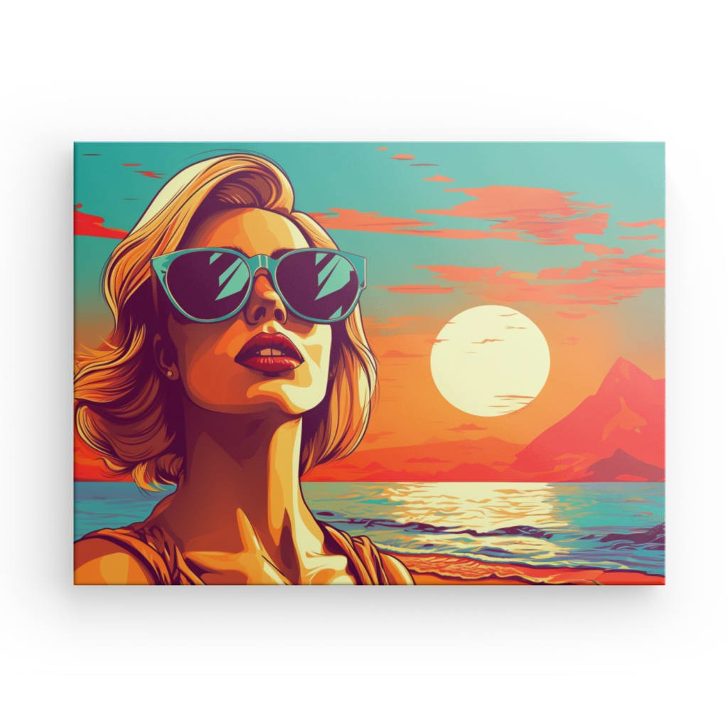 Sunset Glamour - Framed Canvas