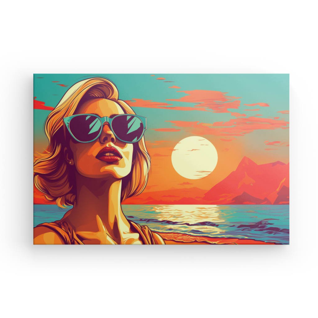 Sunset Glamour - Framed Canvas