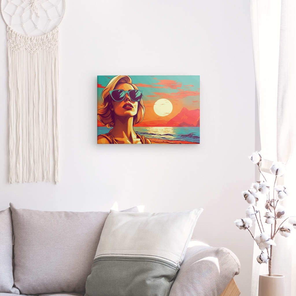 Sunset Glamour - Framed 75X50 Cm / Folded Canvas