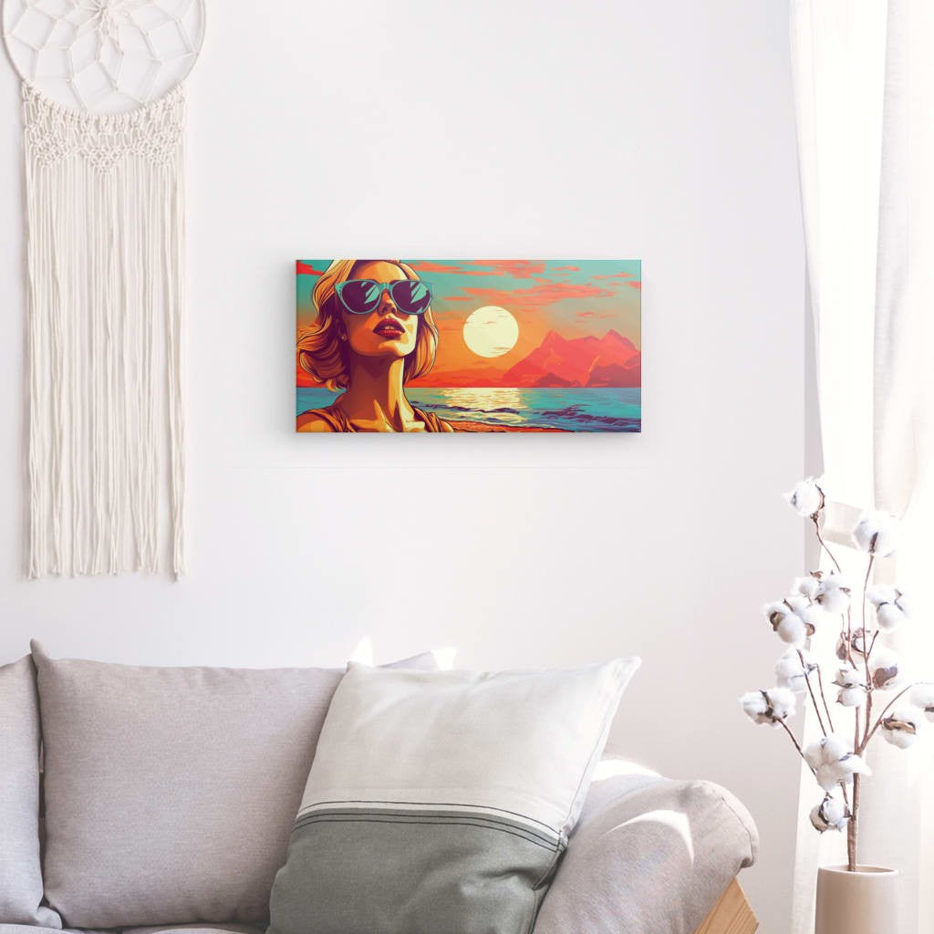 Sunset Glamour - Framed 80X40 Cm / Folded Canvas