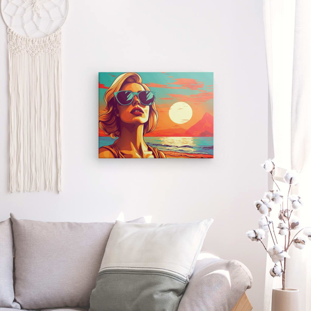 Sunset Glamour - Framed 80X60 Cm / Folded Canvas