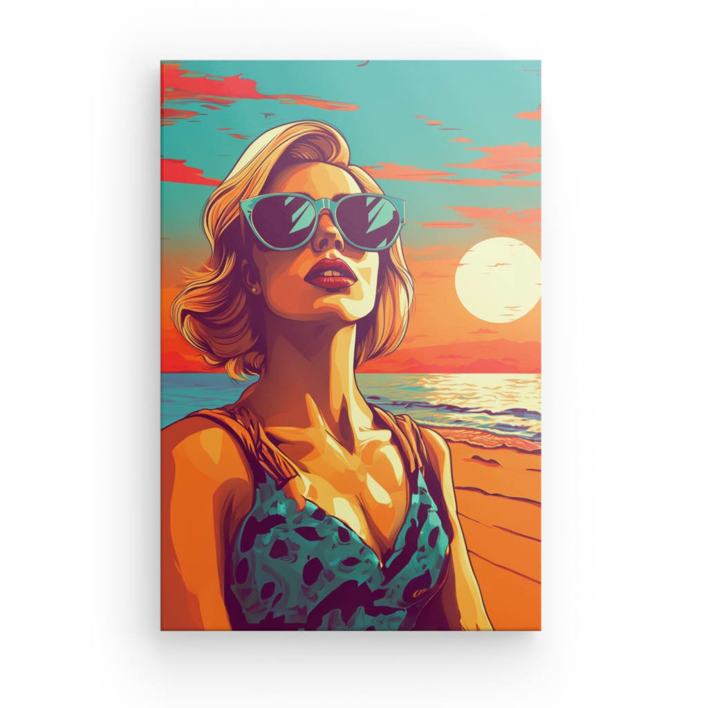 Sunset Glamour -Framed Canvas