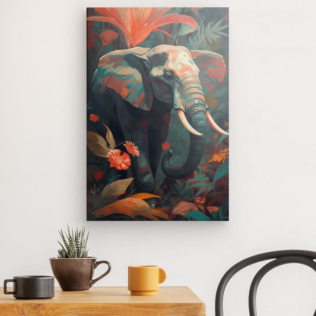 Mystical Pachyderm - Framed 60X40 Cm / Folded Canvas