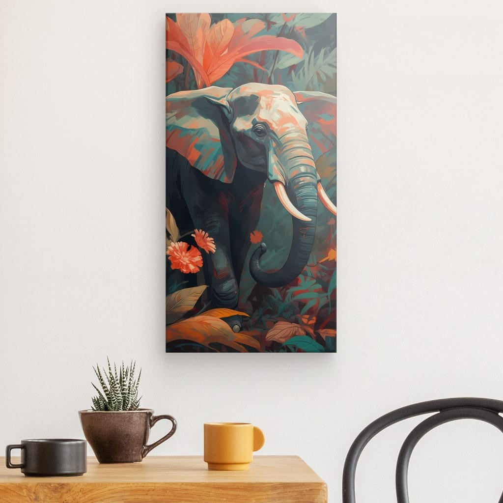 Mystical Pachyderm - Framed 60X30 Cm / Folded Canvas