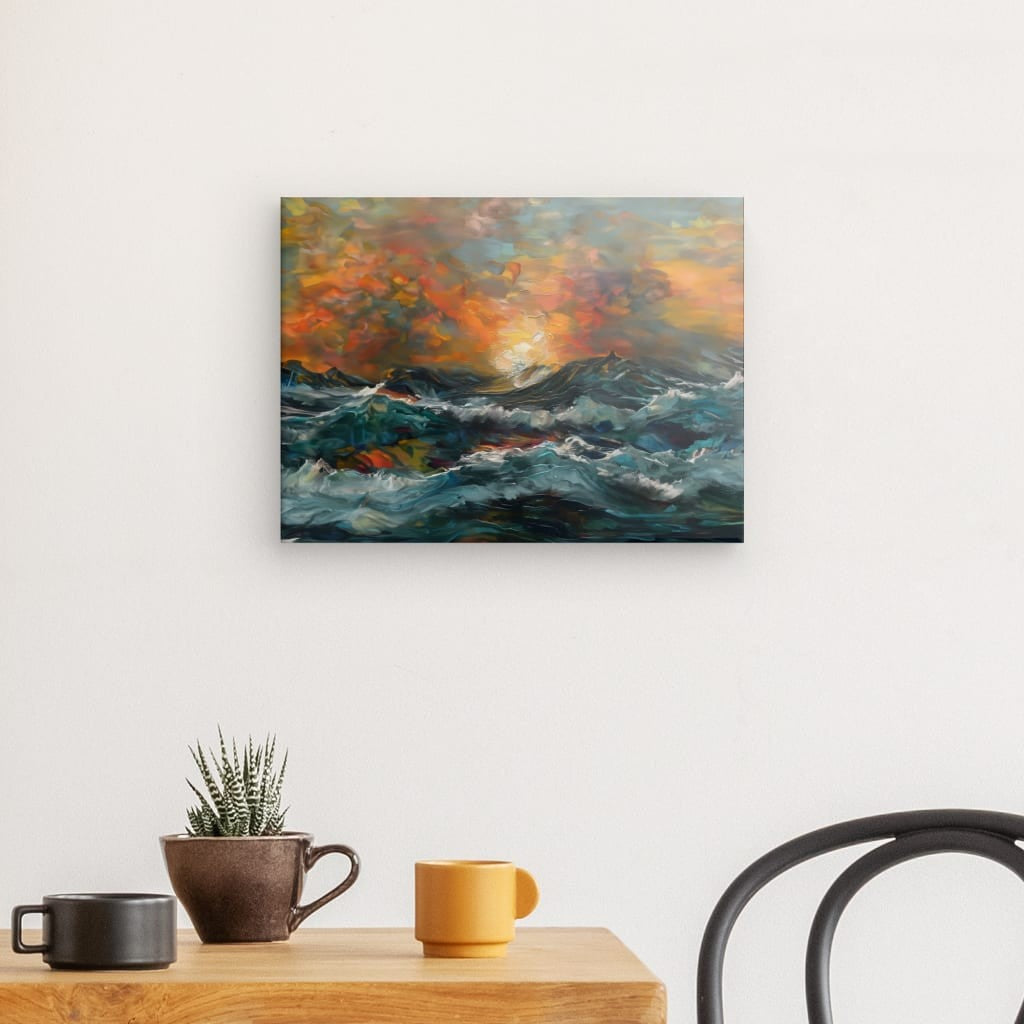 Wave Elegy - Framed 40X30 Cm / Folded Canvas