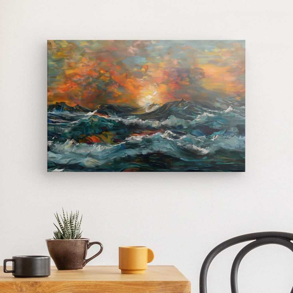 Wave Elegy - Framed 60X40 Cm / Folded Canvas