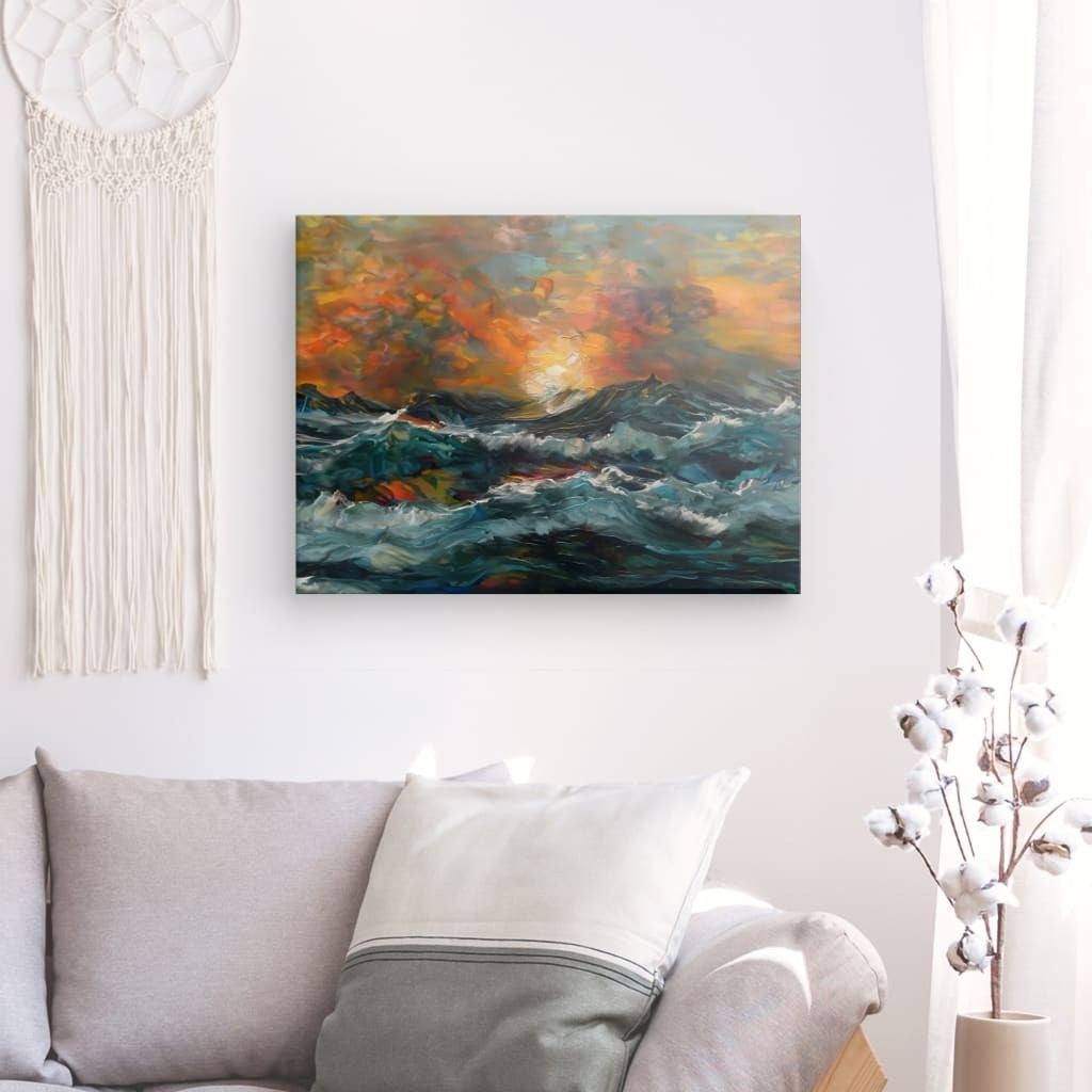 Wave Elegy - Framed 100X75 Cm / Folded Canvas