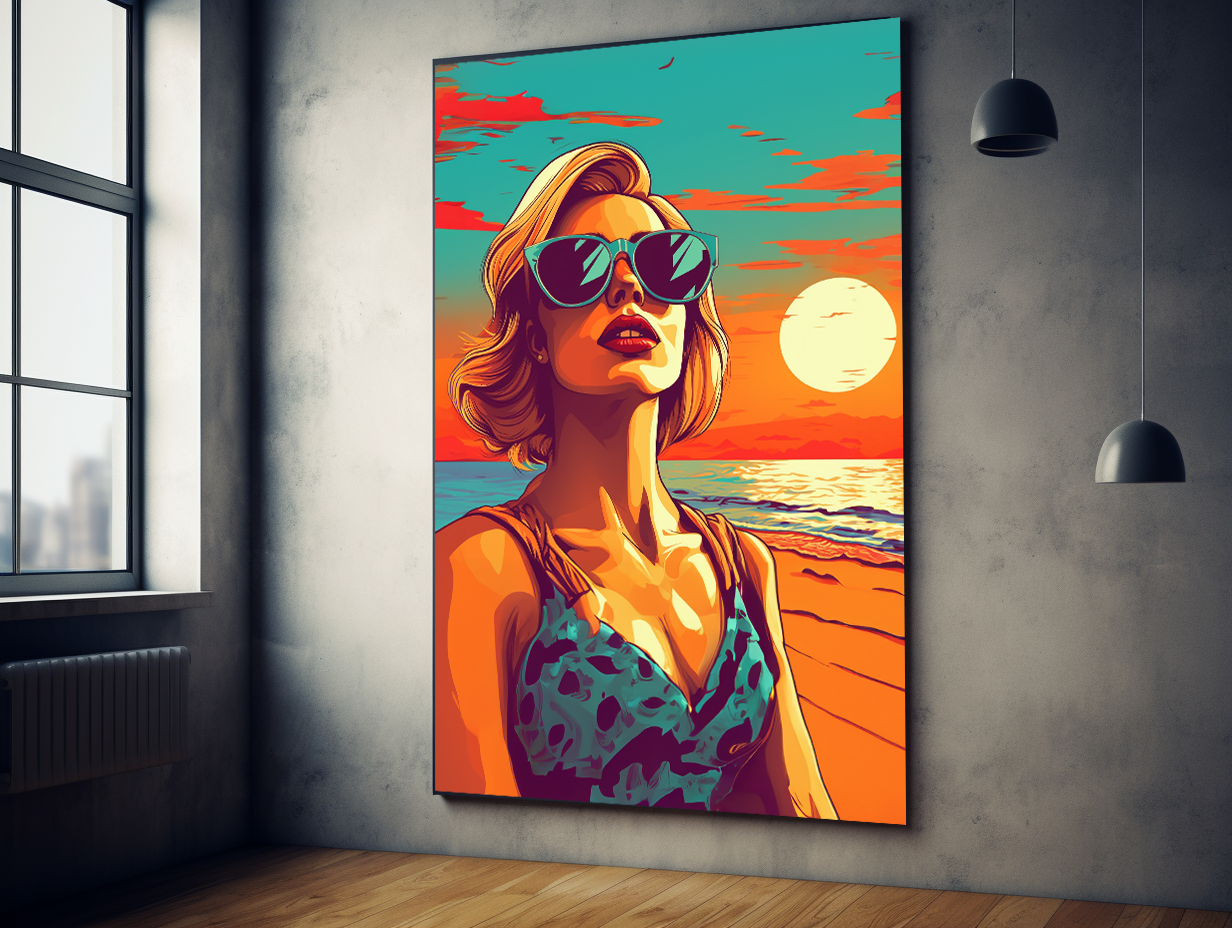 Sunset Glamour -Framed Canvas