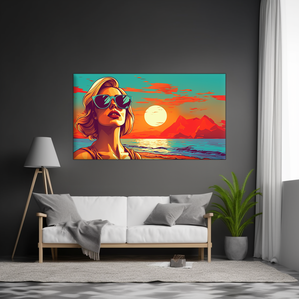 Sunset Glamour - Framed Canvas